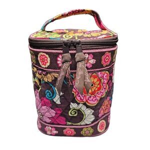 Vera Bradley Retired ModFloralPink Insulated Cosmetic Bag Drink Holder Baby Bott